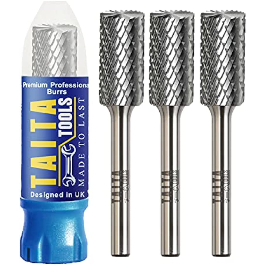 Carbide Burr 1/4" Shank, SB-5 Tungsten Double Cut Rotary Die Grinder Bits - Cutting Burrs for Milwaukee, Dewalt and Makita Die Grinder Accessories - Wood Carving Metal Working & Sturdy Storage Case