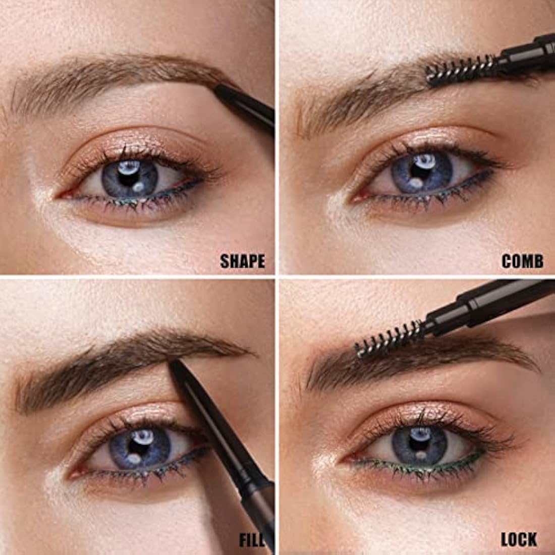 Natural Look Eyebrow Pencil - Easy To Use, Long-Lasting, Waterproof & Precise, Vegan & Cruelty-Free Brown
