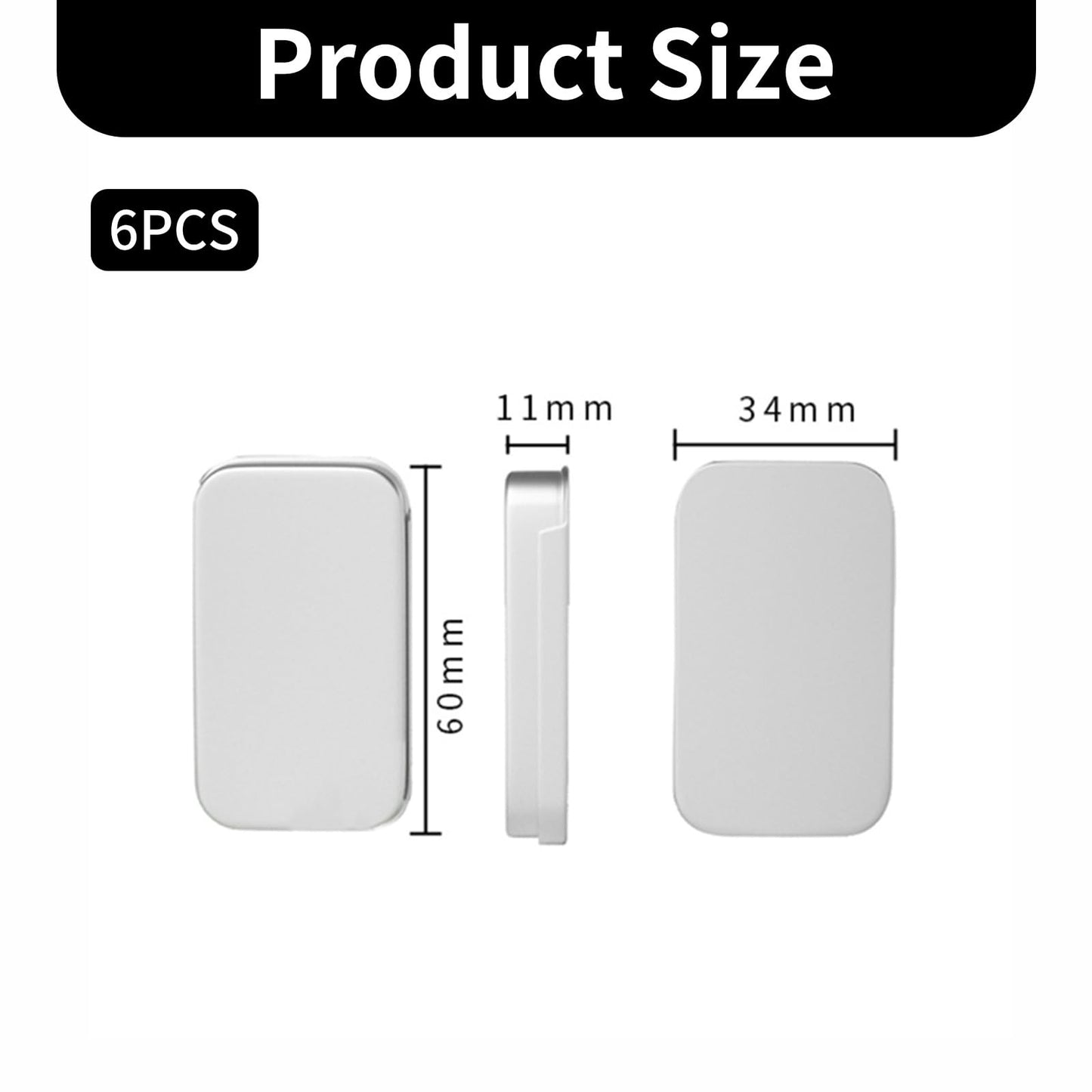 ApexPine 6 Pcs Mini Sliding Lid Tin Boxes for Small Item Storage