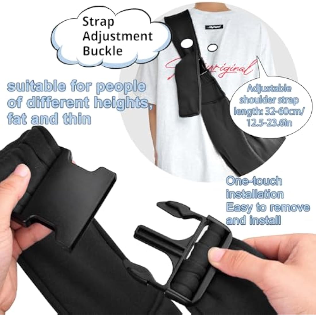 CUBY Dog and Cat Sling Carrier - Small Dog Carrier Sling with Adjust Strap & Zip Pocket, Hands Free Soft Dog Slings for Small Dogs Cats Puppy Pets Outdoor Travel Safety Purse Bag (Black)