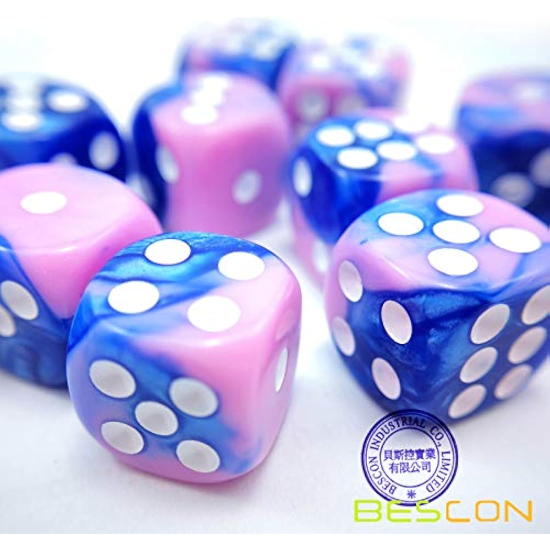 Bescon 12mm 6 Sided Dice 36 in Cube, 12mm Six Sided Die (36) Block of Dice, Gemini Effect in All Assorted Flower Colors