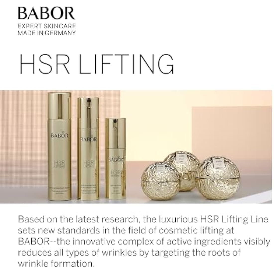 BABOR HSR LIFTING Serum against wrinkles, Anti-Aging Serum for every skin, against wrinkles, With hyaluronic acid and panthenol, with immediate effect, 1 x 30ml
