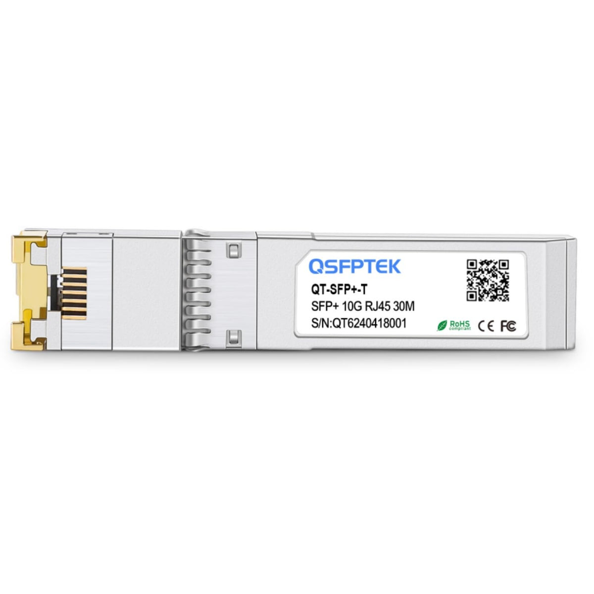 QSFPTEK Newest 10GBASE-T SFP+ RJ45 Transceiver up to 30 m, 10G SFP+ to RJ45 Module Copper Mini-GBIC with Realtek Chip for Cisco SFP-10G-T-S, Ubiquiti
