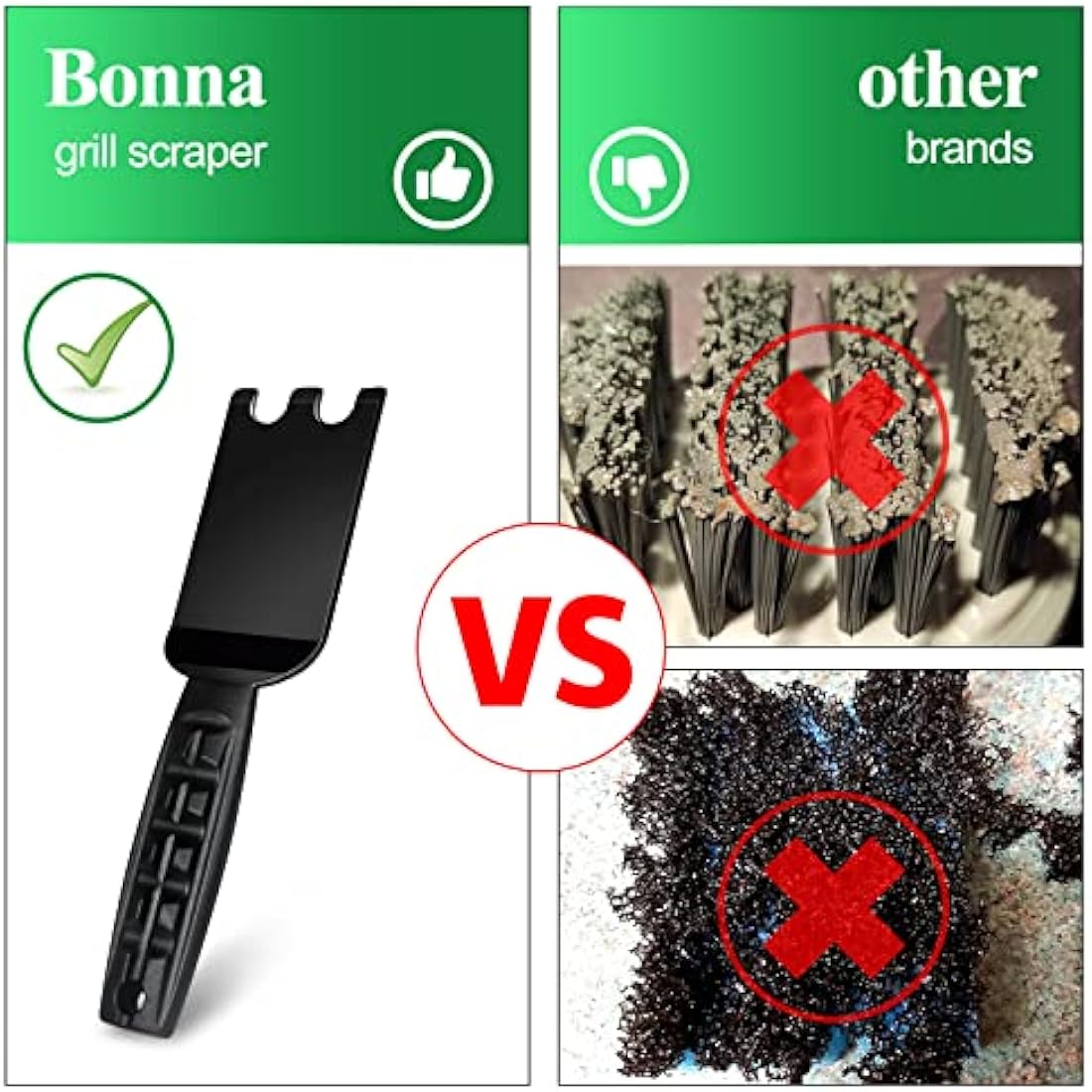 Bonna 2 Pack Grill Scraper for George Foreman Indoor Grills, Excellent Grill Brush/Outstanding Cleaning Tools can also be used for Panini Grill Press Accessories