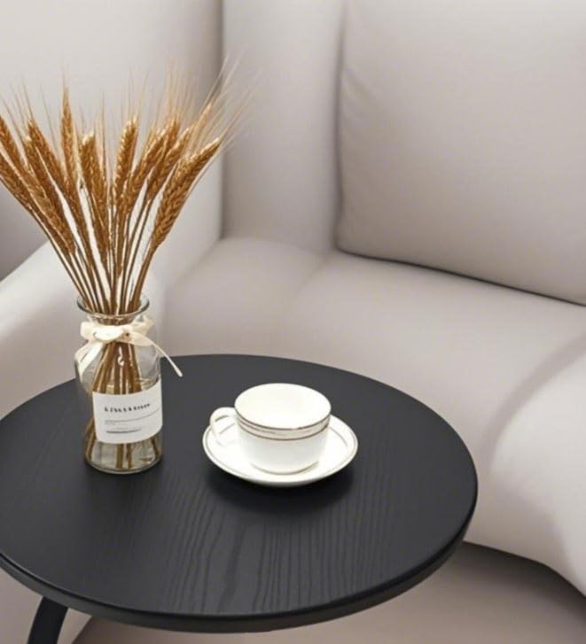 ZOYIZEN Side Table Wooden Black, End Table C-shaped, 40 * 60 CM （Ø*H）