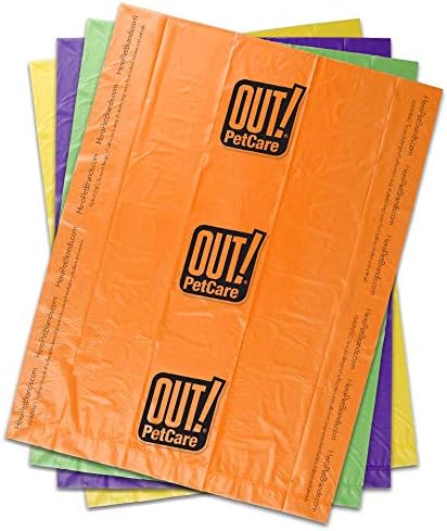 OUT! Dog Poo Bags, Strong, Leak Proof Dog Waste Bags - 60 Rainbow Bags