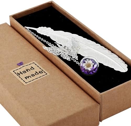 Toirxarn Silver Feather Bookmark - Thoughtful Mother’s Day Gifts for Mum, Unique Birthday Presents for Women & Book Lovers, Sentimental Keepsake with 3D Butterfly Charm in Handmade Gift Box