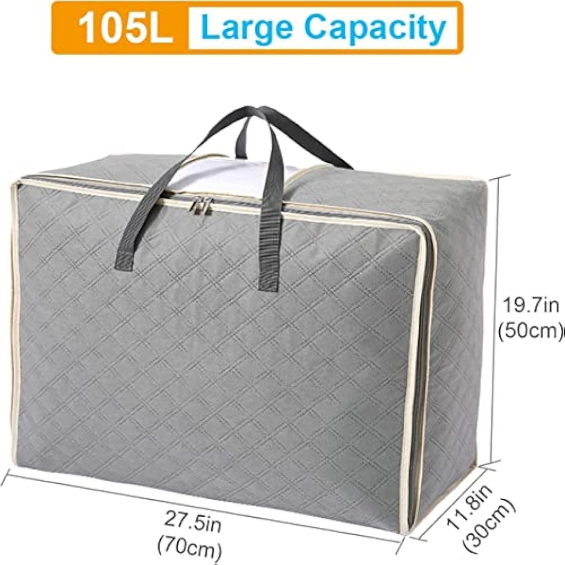Astoryou 105L Large Storage Bags with Zips, 3 PCS Duvet Storage Bag King Size, Breathable Underbed Storage Bags for Bedding, Clothes, Duvets, Pillows, Quilt, Blankets
