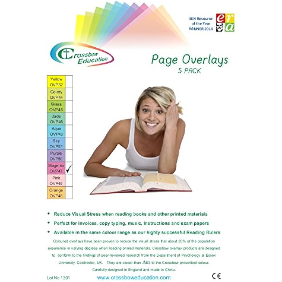 Crossbow Education Page Overlay - Magenta (Pack of 5)
