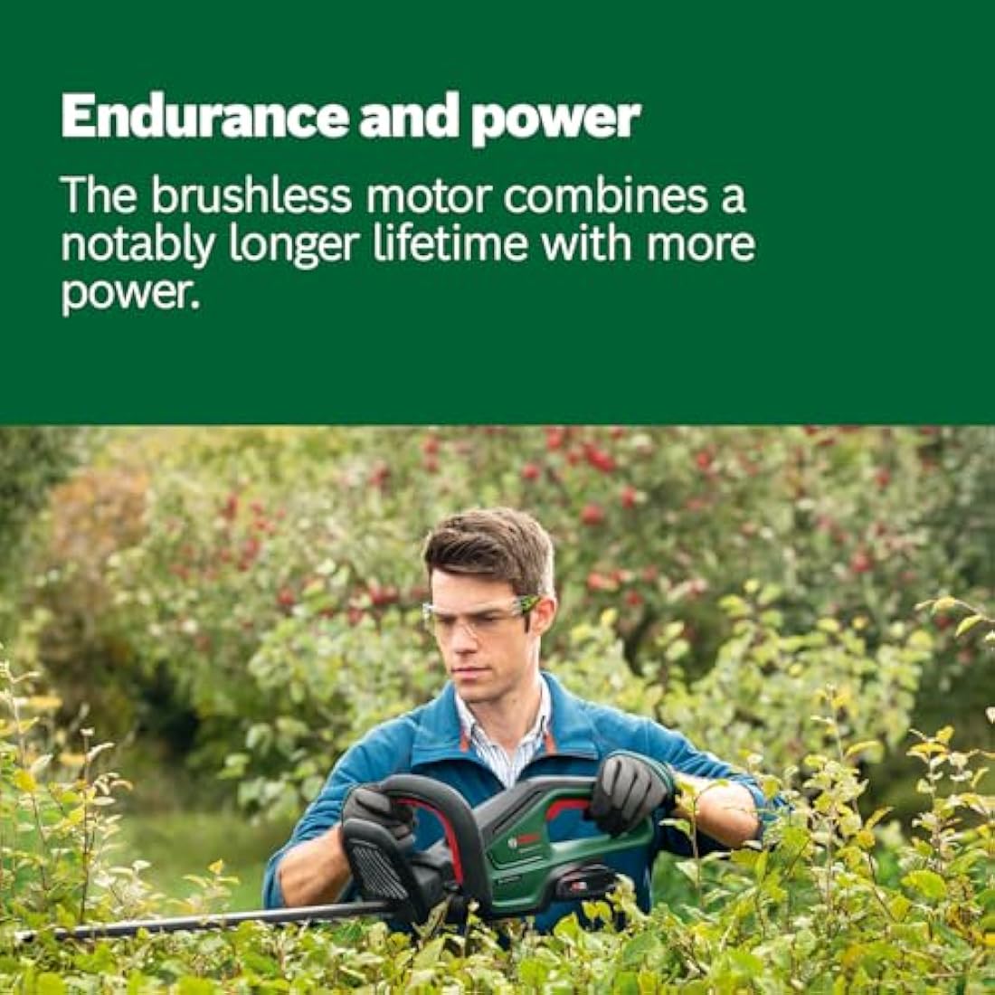 Bosch Cordless Hedge Cutter UniversalHedgeCut 18V-50 (Without Battery, 18 Volt System, Brushless Motor, Blade Length: 50 cm, in Carton Packaging)