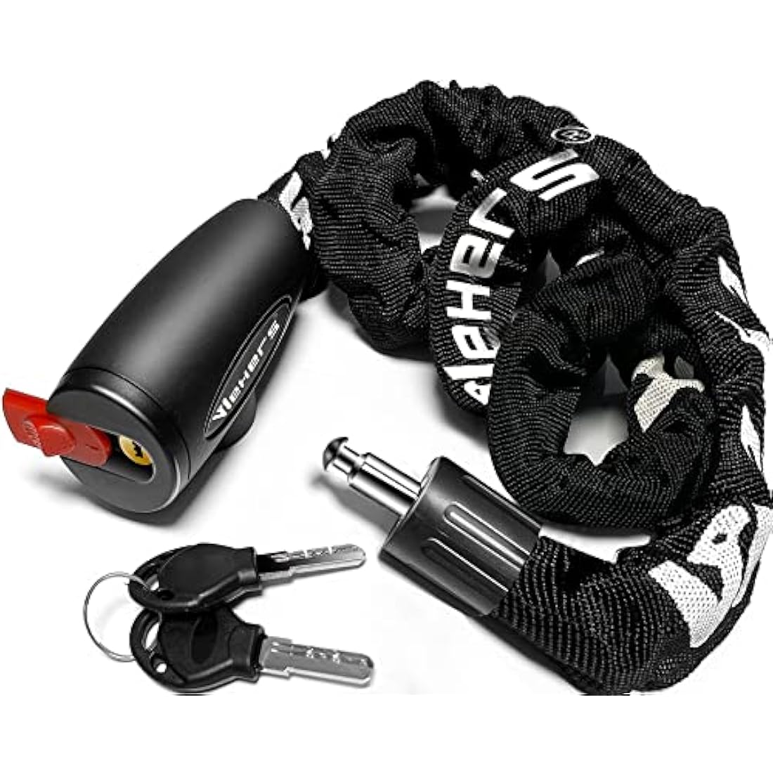 Bike Lock, Bicycle Lock Thick Heavy Duty Anti-Theft Bike Chain Lock High Security Cycling Lock with 2 Keys Suitable for Scooters, Mountain Bikes, Motorbikes, Door, Gate, Fence