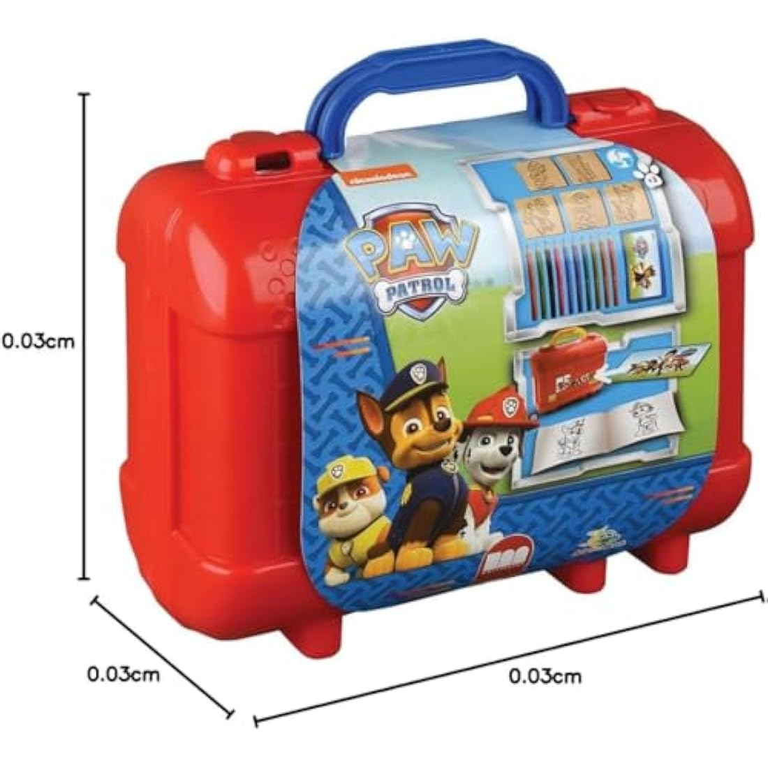 Multiprint Travel Set Paw Patrol Boy, Made in Italy, Coloring Book, with Puzzles and Pencils, Stamps for Children, in Wood and Natural Rubber, Non-toxic Washable Ink, Gift Idea, 42903