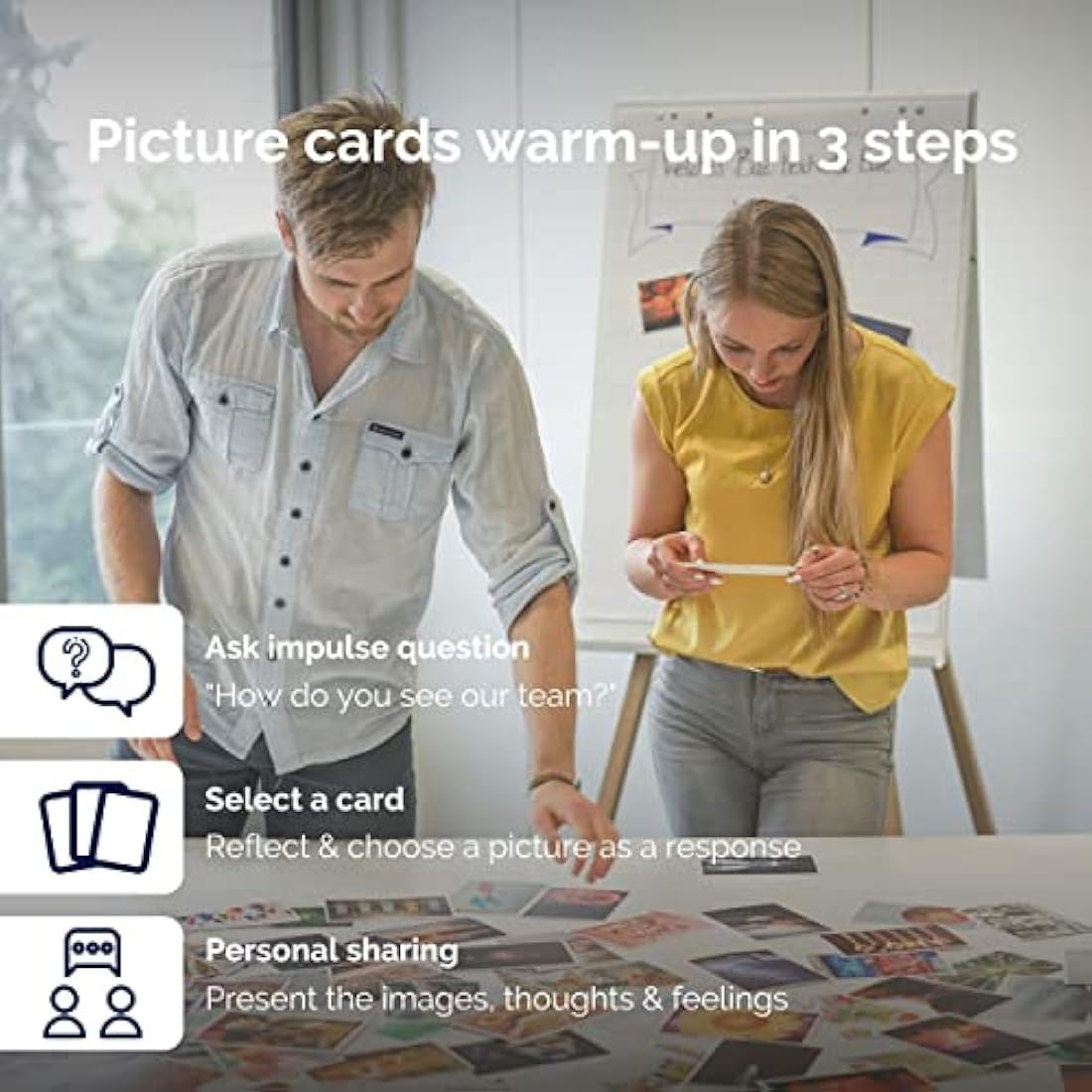metaFox | Leading Change Postcards Pack | 52 Cards for Coaching & Change Management | Based on the 8-Step Process for Leading Change by John P Kotter (English)