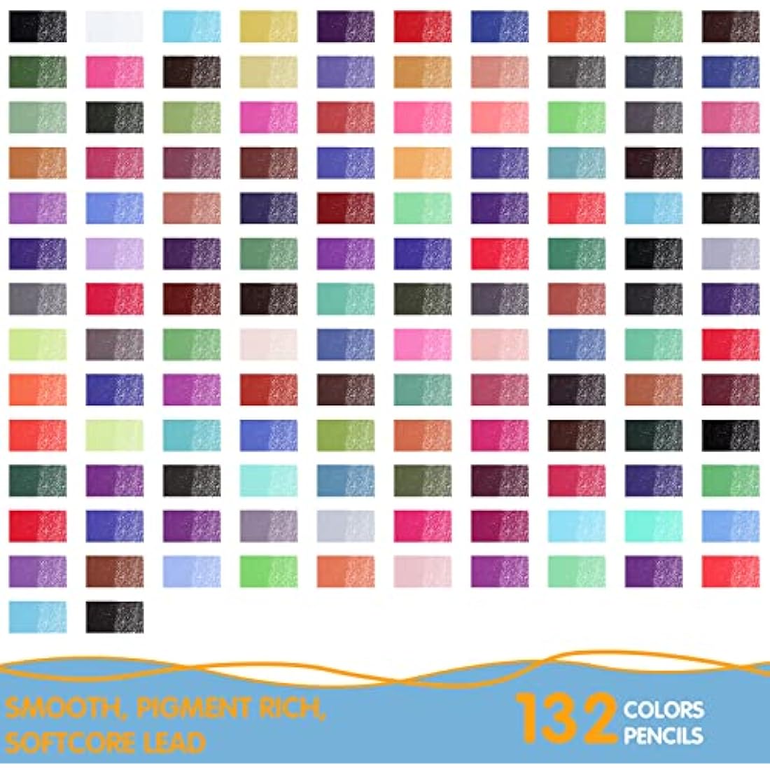 Melifluo 132 Colouring Pencils Set with Black Portable Zipper Bag. Professional Coloured Pencils Perfect for Adult and Artists Sketching, Shading and Doodling
