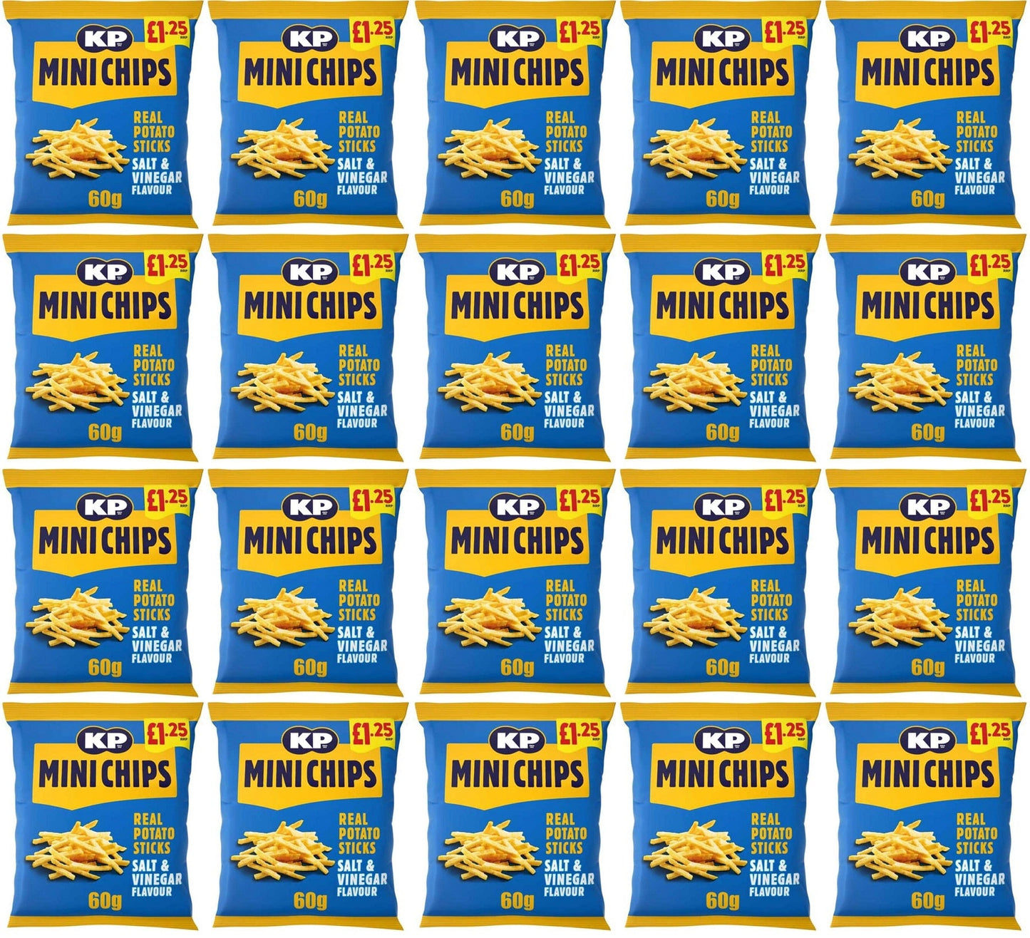 20 x Kp Mini Chips Salt & Vinegar - 60GM