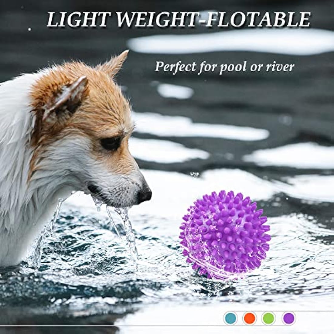 Ousiya Thickened 12 cm Squeaky Dog Toy Balls, 4 Pack Spikey Indestructible Dog Balls for Aggressive Chewers for Medium Large Dogs, Durable Dog Toys for Teeth Cleaning and Training