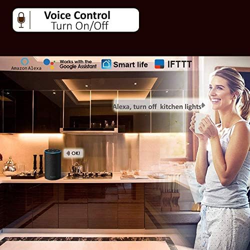 Smart LED Under Cabinet Lights Work with Alexa Siri Echo Google, Under Cabinet Lighting Warm to Cool White Strip, App or Voice Control 3 Lights Bar Kit for Kitchen Unit Light, Shelf, Counter Cupboard