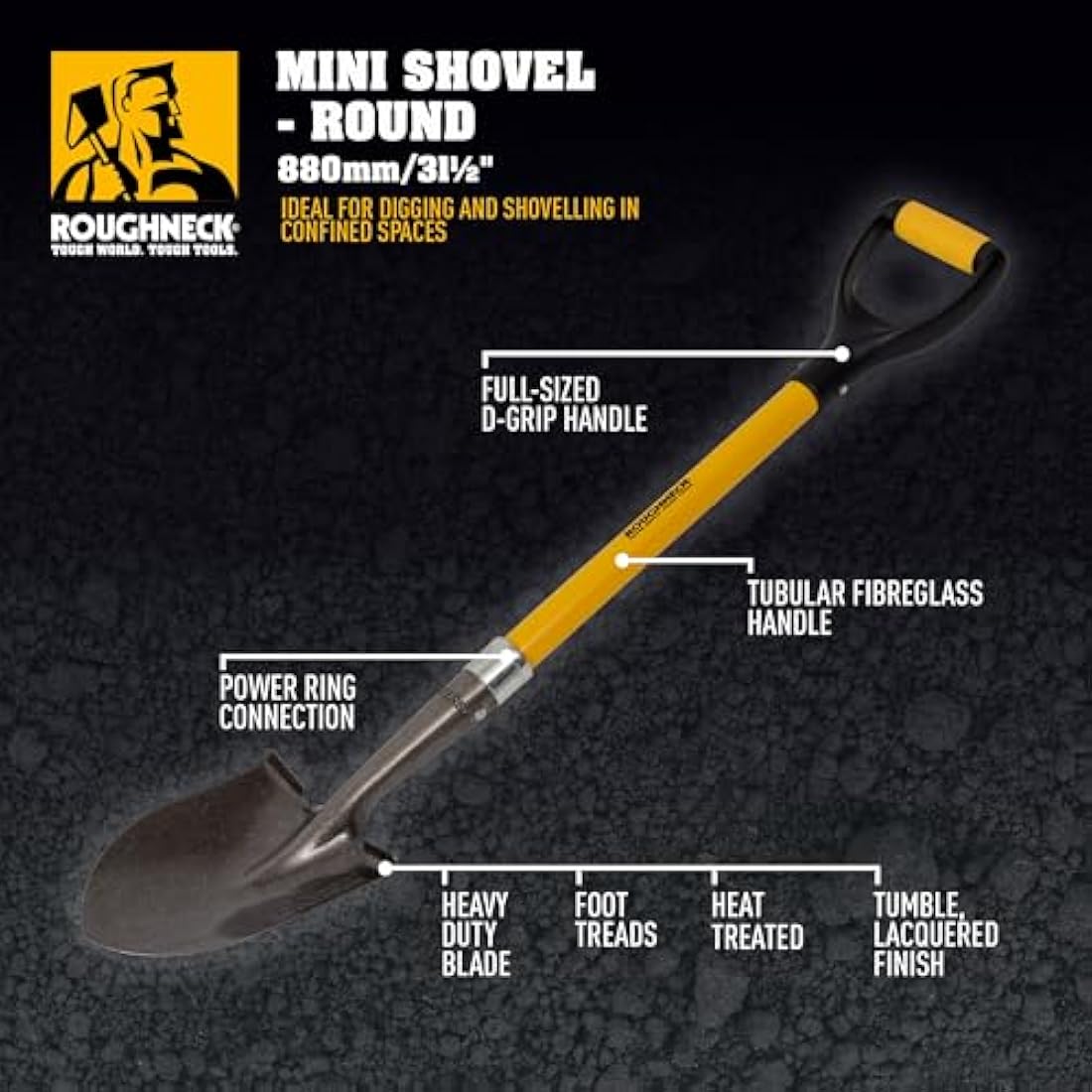 Roughneck ROU68010 Round Pointed For Digging Mini Shovel 880mm/34½"