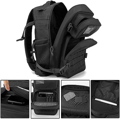 QT&QY Military Tactical Backpacks for Men Army Molle Daypack 25L/35L/45L Lage 3 Day Bug Out Bag Camping Hiking Rucksack with Bottle Holder
