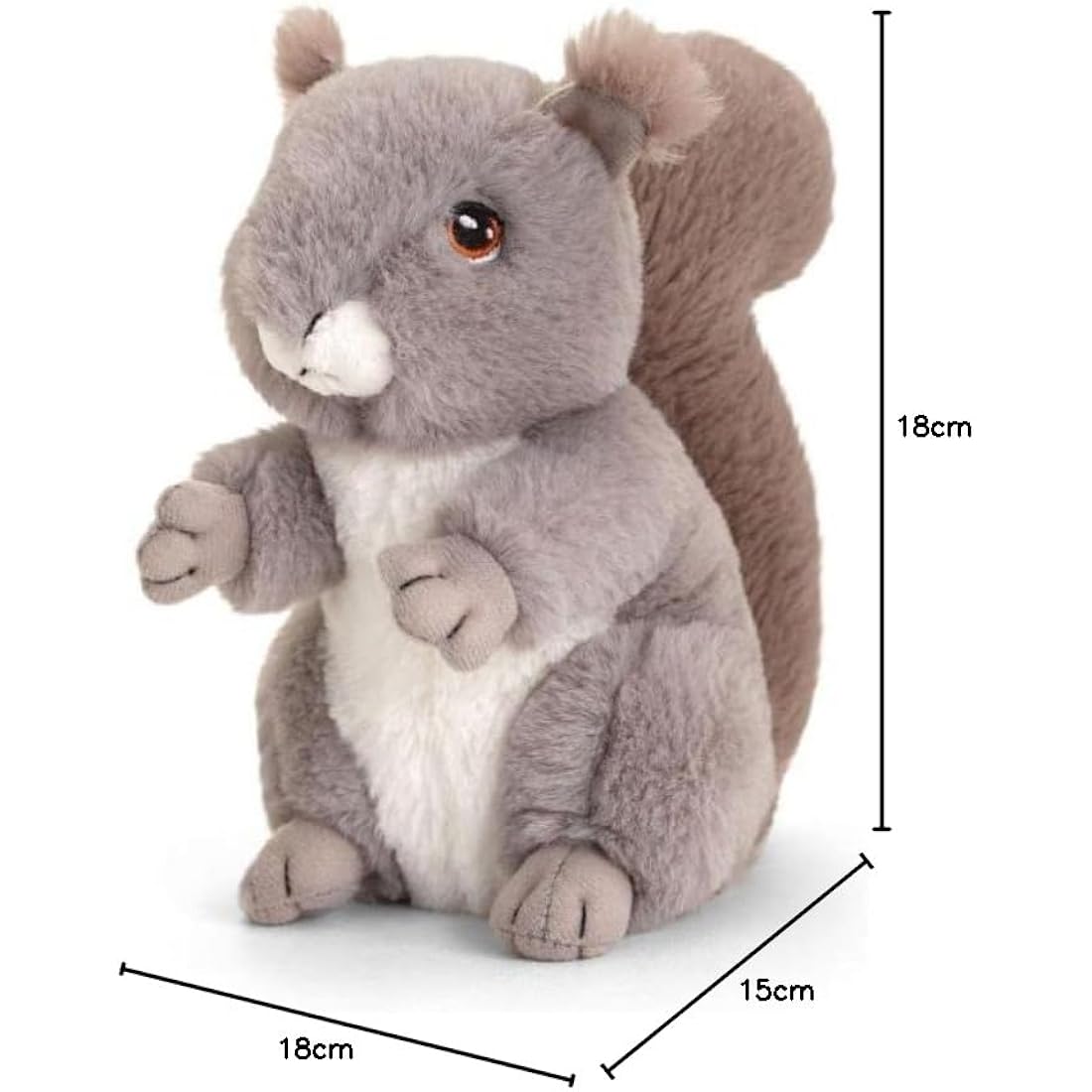 Deluxe Paws Plush Cuddly Soft Eco Toys 100% Recycled (Squirrel)