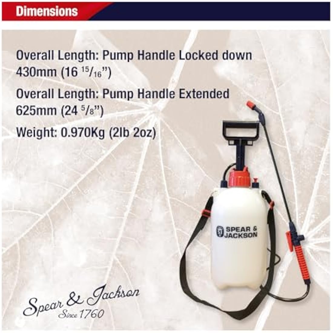 Spear & Jackson 5LPAPS 5 Litre Pump Action Pressure Sprayer