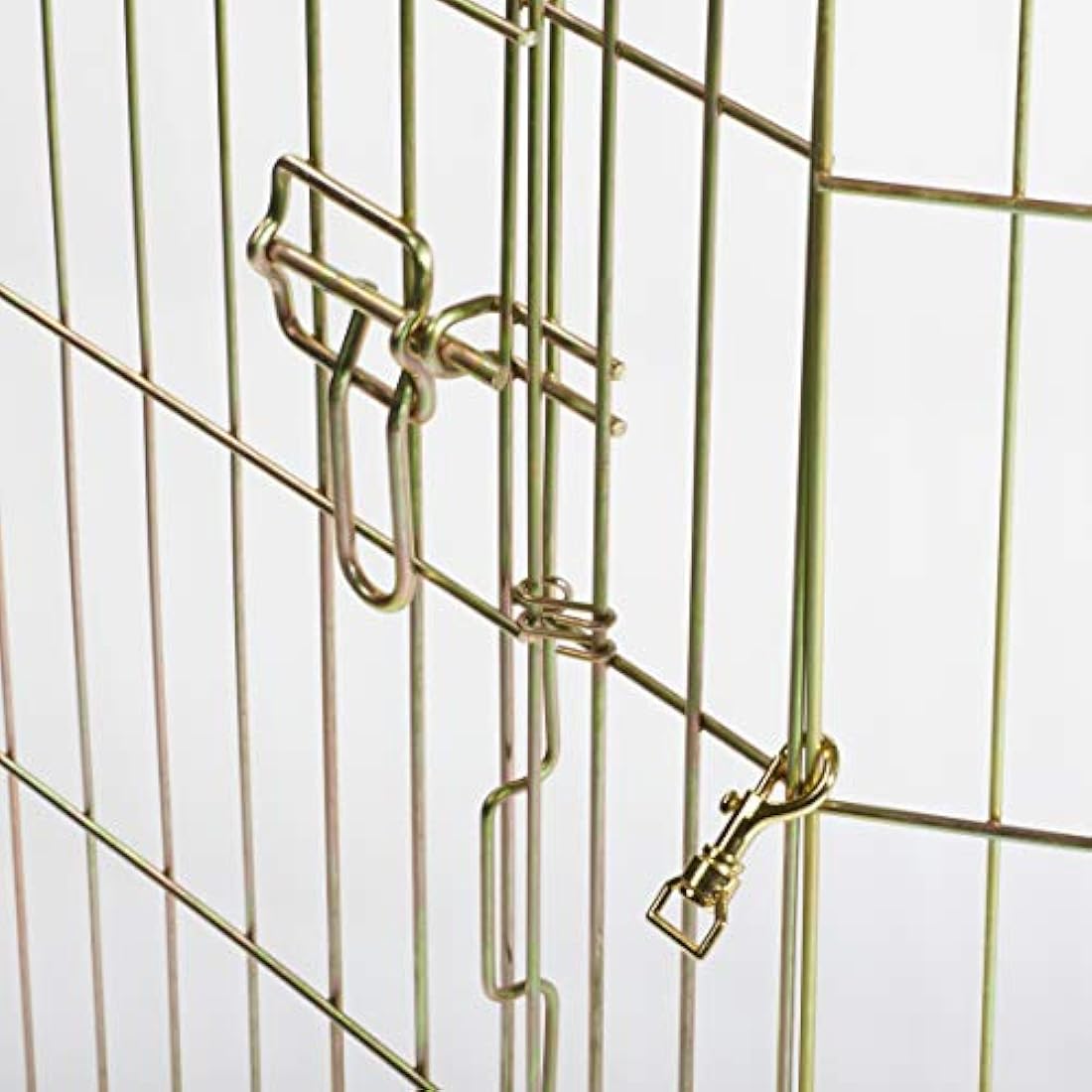 MidWest Homes for Pets Folding Metal Dog Exercise Pen and Pet Playpen with Door, Includes Grounding Stakes and Provides 1.5 Meters of Play Space, 122 cm Tall, Gold Zinc, 548-48