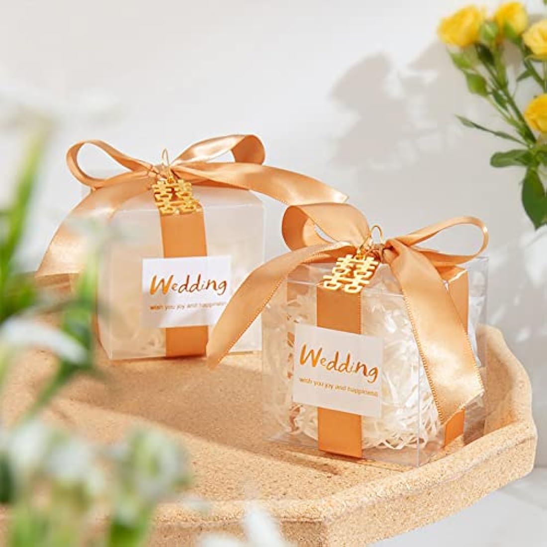 BENECREAT 30PCS 7x7x7cm Clear Cube Wedding Favour Boxes PVC Transparent Cube Gift Boxes for Jewelry Storage Display, Cake, Candy, Chocolate, Balloon