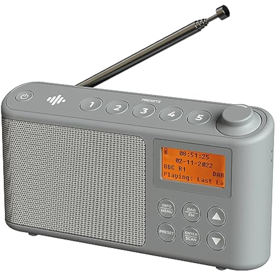 DAB Radio Portable, DAB Plus/DAB Radio, FM Radio, Small Radio, Portable Radios Mains and Battery, USB Charging for 15 Hours Playback, Large LCD Display (Spectrum by iBox)