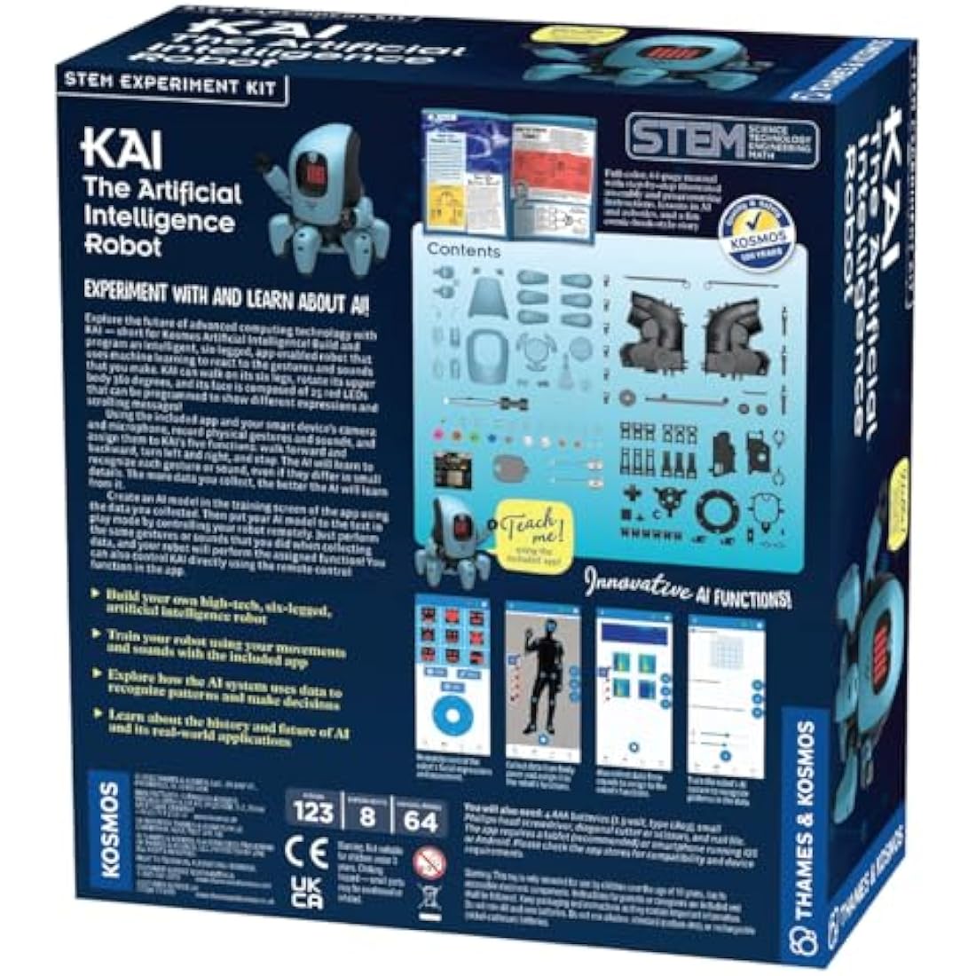 Thames & Kosmos KAI: The Artificial Intelligence Robot, Kids Science Kit, Learning Resources for AI and Robotics, STEM Toys for Science Experiments, Age 10+ with Help & Age 12+ Alone