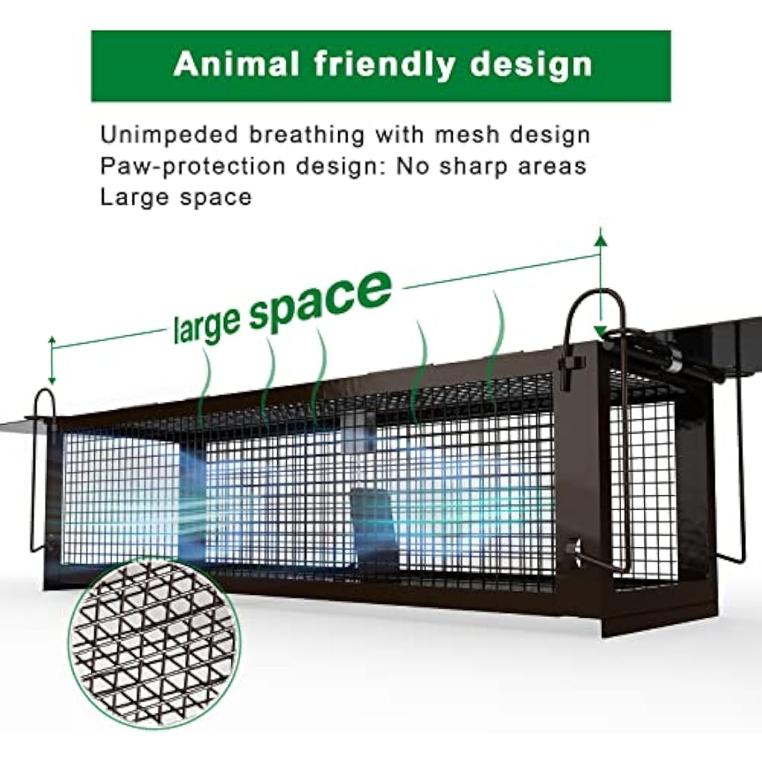 Rat Trap for Outdoors, RatzFatz 2 x Live Rat Traps Two Door Design, No Kill, Humane Mouse Trap, Reusable Rat Cage Trap, Adjustable Sensitivity, for Mice Rats Other Similar Size Rodents Animal