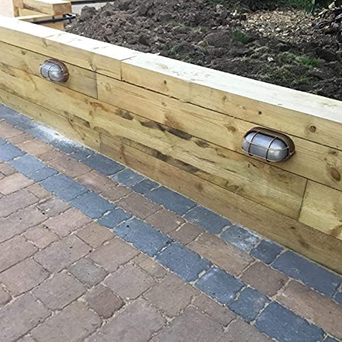 Bulkhead Lights Outdoor, Nautical Outdoor Wall Lights, Oval Bulkhead Wall Light, E27 Base, Wall & Ceiling Mount, Aluminum with Frosted Glass, Weatherproof Security Light for Porch Patio Garden Garage