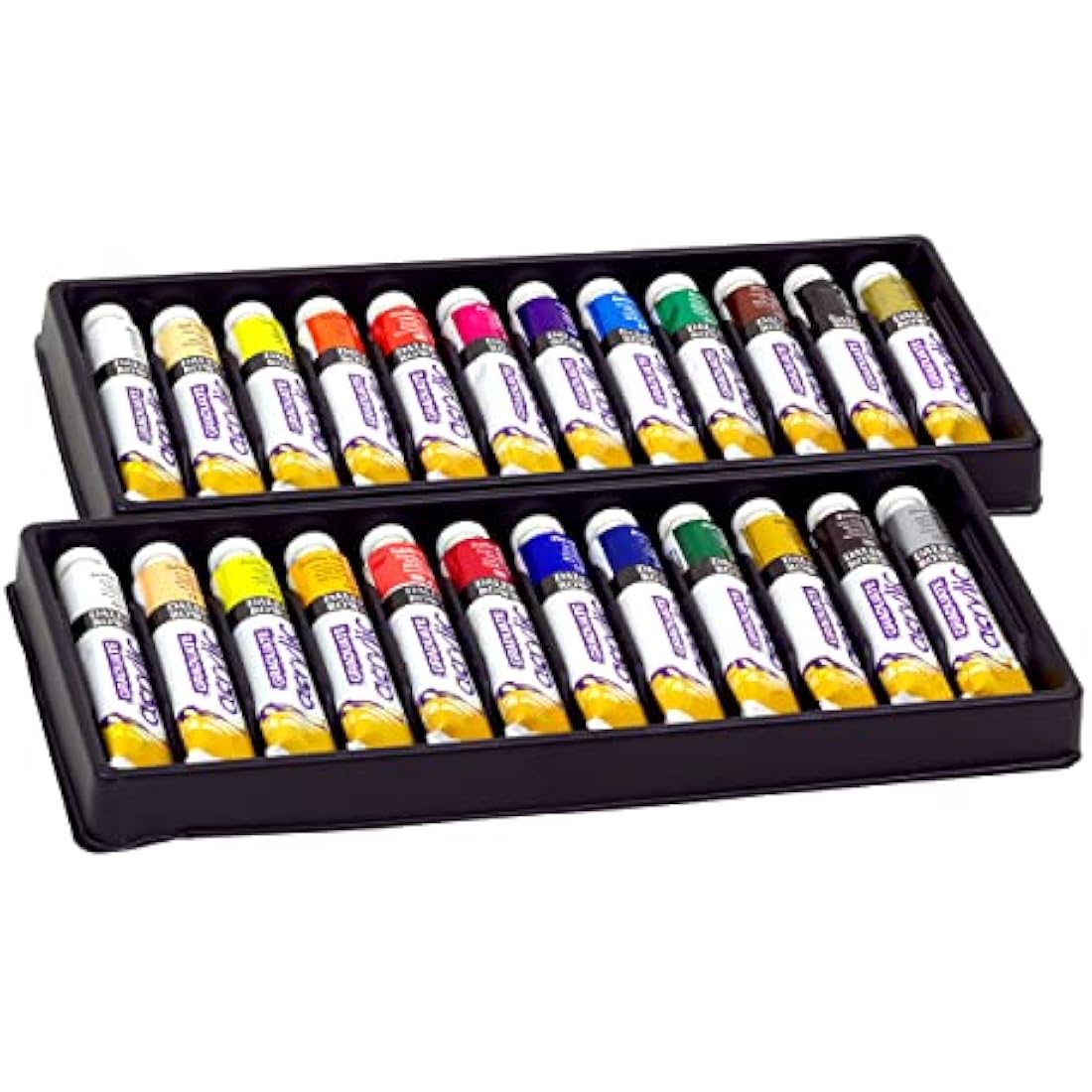 Daler-Rowney Graduate 22ml Acrylic Paint Set, 24 Assorted Colours, High Lightfastness, Water-Based, Solvent-Free, Ideal for Student Artists & Hobbyists