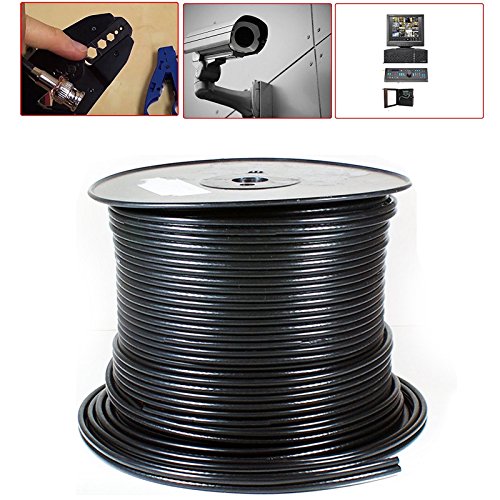 SAFEKOM| 100M Coaxial Cable, Shotgun RG59 1 Video& 2 Core CCTV Security Camera,100 Meter Satellite 75 Ohm Coaxial Cables Lead, Power Cable for DVR Security System, For Commercial&Residential Use.