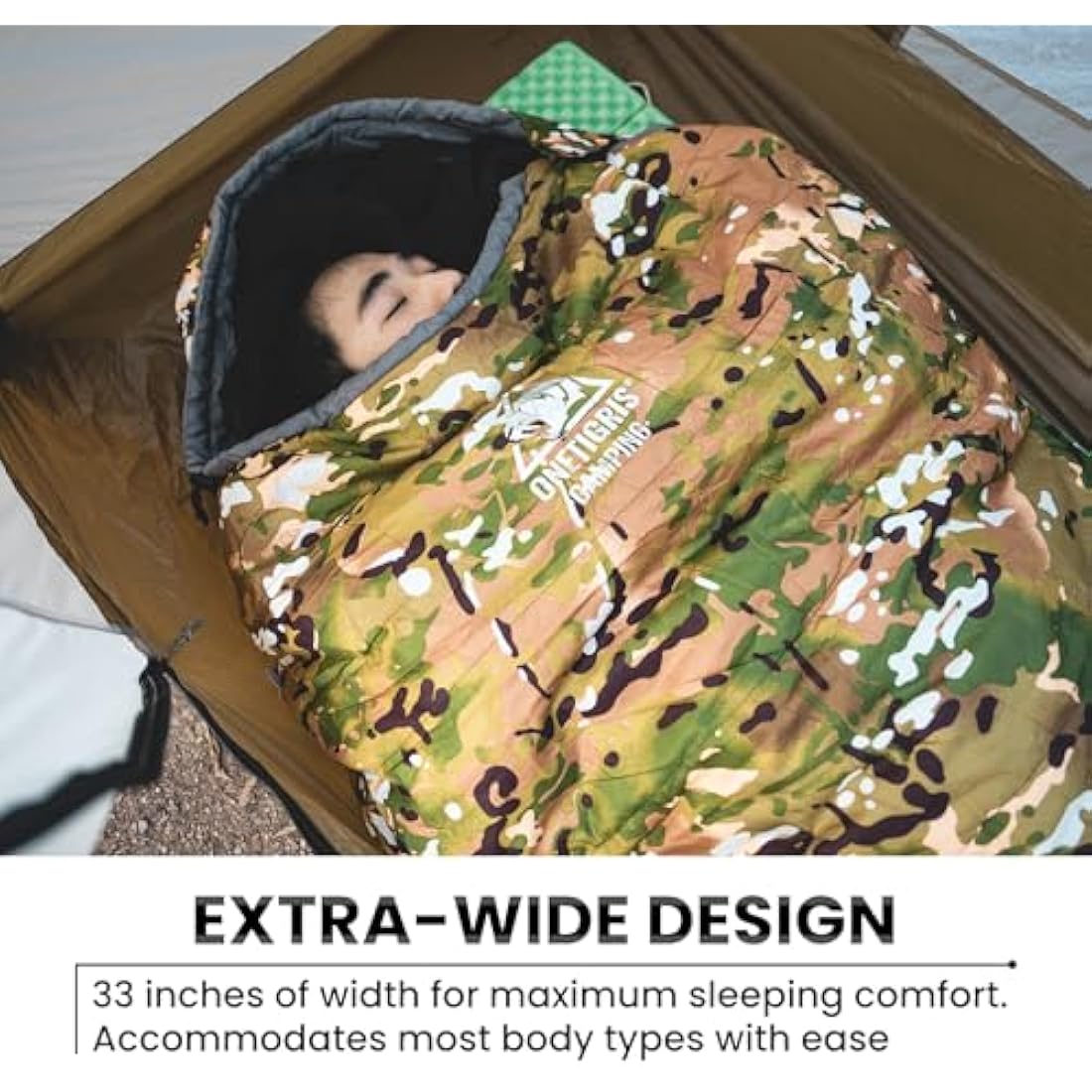 OneTigris Sleeping Bag, Survival Gear, 32°F Cold Weather Mummy Sleeping Bag for Camping Hiking Backpacking