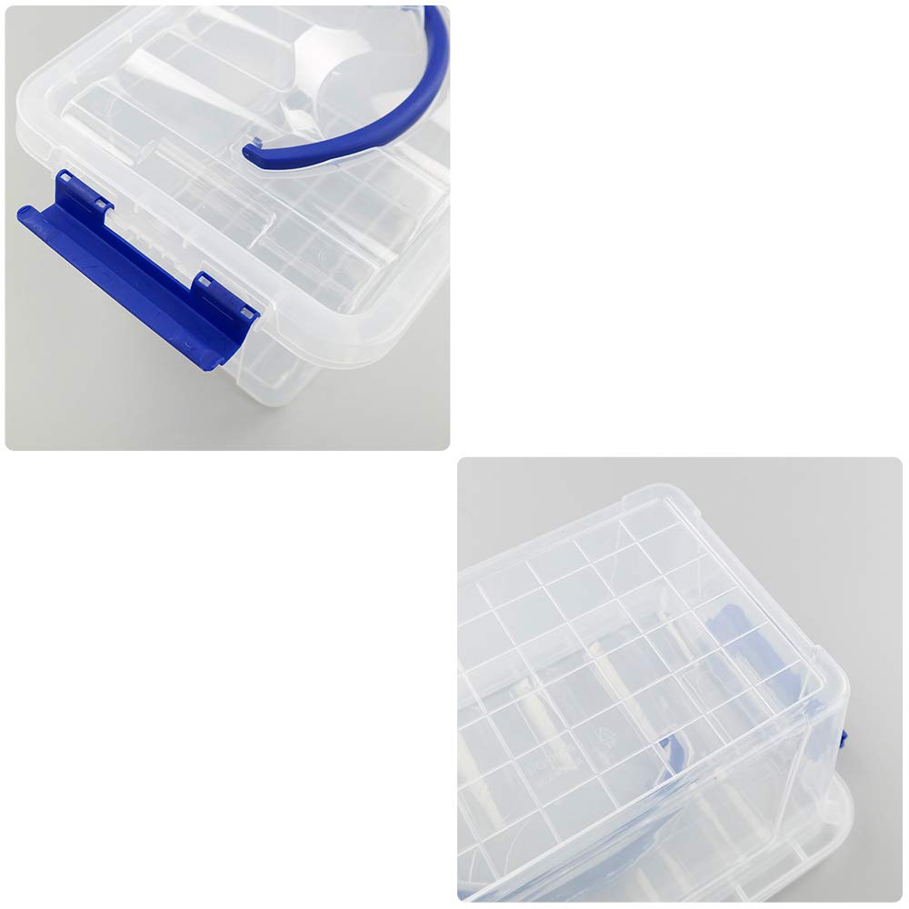 Farmoon 5L Plastic Storage Boxes, Small Latching Box with Handle, 6 Packs