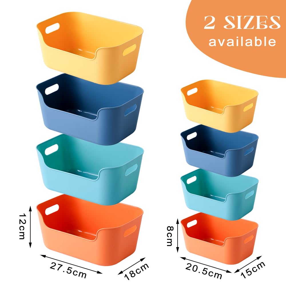 Bncxdc Plastic Storage Basket, 8PCS Storage Baskets, 4 Medium and Small