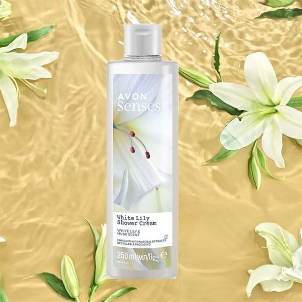 Avon Senses Shower Gel/Cream (White Lily & Musk Scent, 250ml)