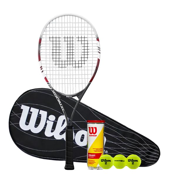 Wilson Fusion XL Tennis Racket + Full Cover & 3 Tennis Balls