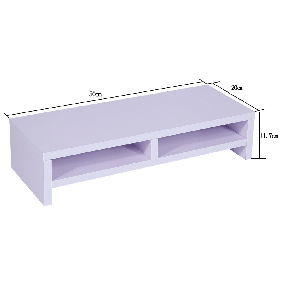 BONTEC Monitor Stand Riser 2 Tier Wooden Desk Shelf with Drawer, Ergonomic Computer Riser for Desk