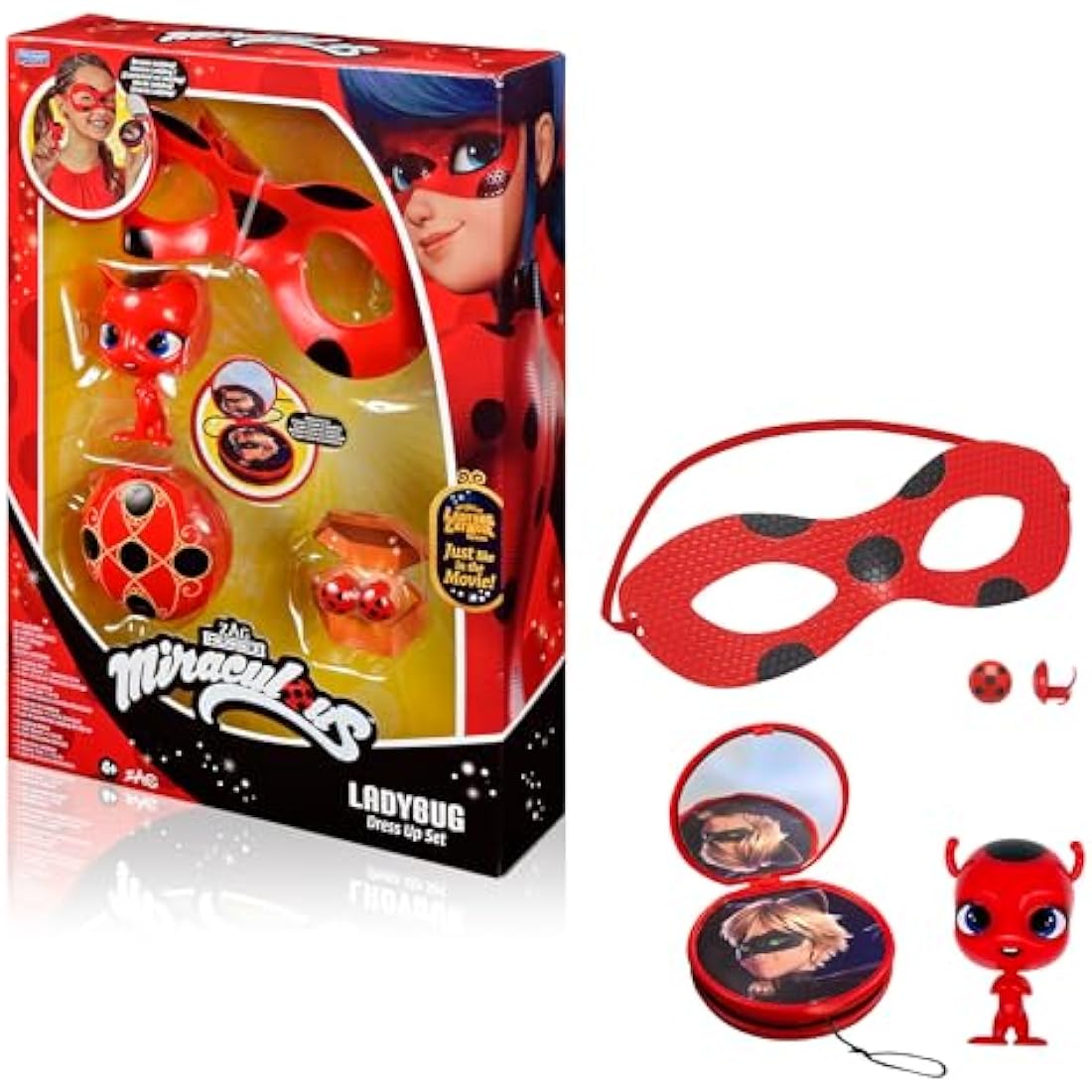 Miraculous: Tales Of Ladybug And Cat Noir Ladybug Role Play Set | Ladybug Kids Fancy Dress Set With Mask And Accessories | Miraculous Ladybug Superhero Costumes For Girls And Boys