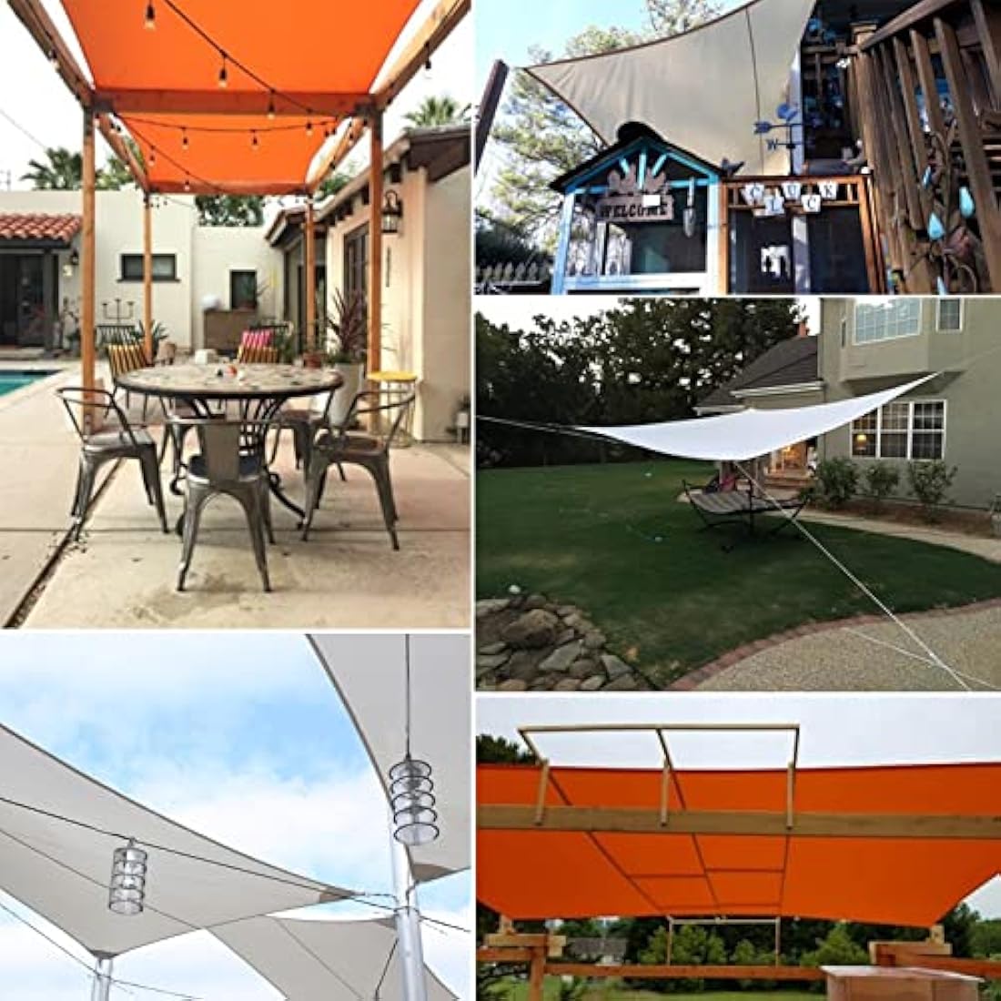 Mokani Sun Shade Sail, 3x4m Rectangle Sunscreen Awning Canopy, Waterproof Shade Sail, 95% UV Block with Free Rope, for Outdoors, Garden, Patio, Yard, Party(Grey)