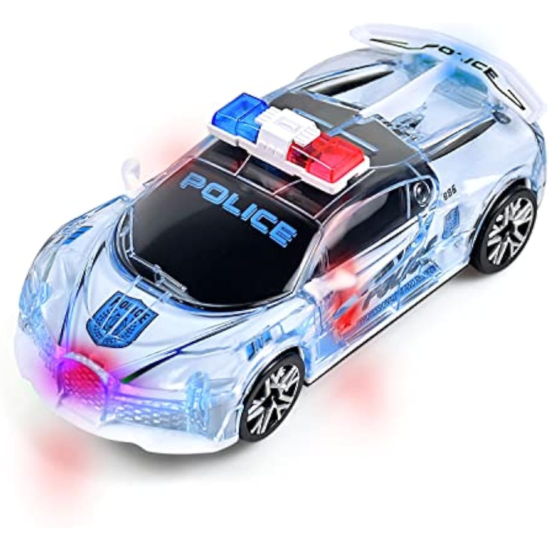 Tuko Police Car Toy with Light and Sound, 1:36 Car Toy for 3+ Years Old Boy and Girl Gift,White