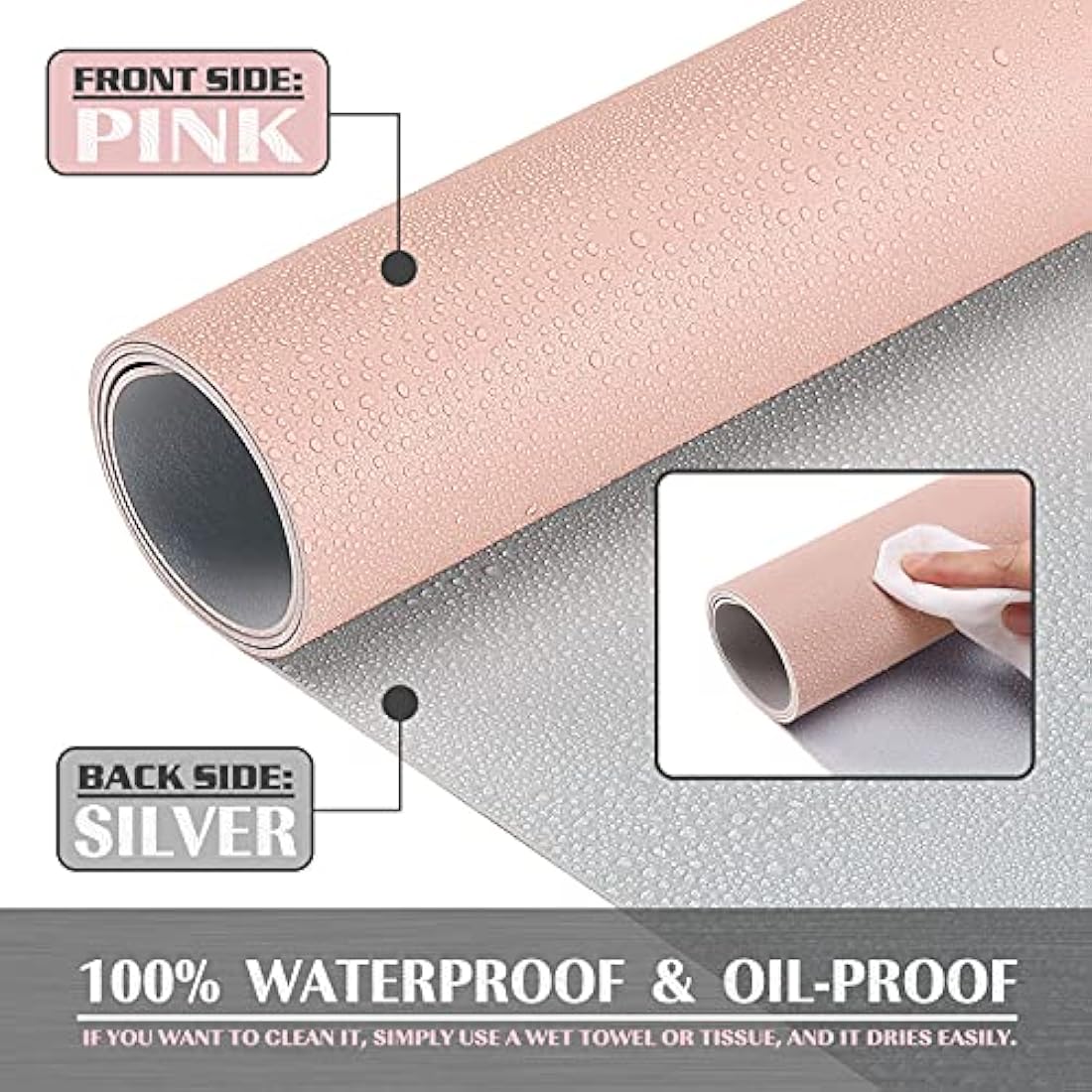 K KNODEL Large Office Leather Desk Mat, Mouse and Keyboard Pad, Computer and Laptop Mat, Desktop Protector and Cover, Writing Pad and Blotter (90x43cm, Pink)