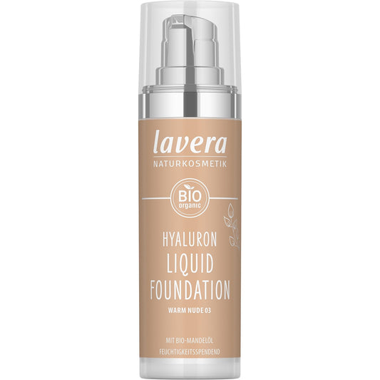 lavera Hyaluron Liquid Foundation - Warm Nude 03 - almond oil - intense moisture - flawless medium coverage - natural complexion - natural cosmetics -