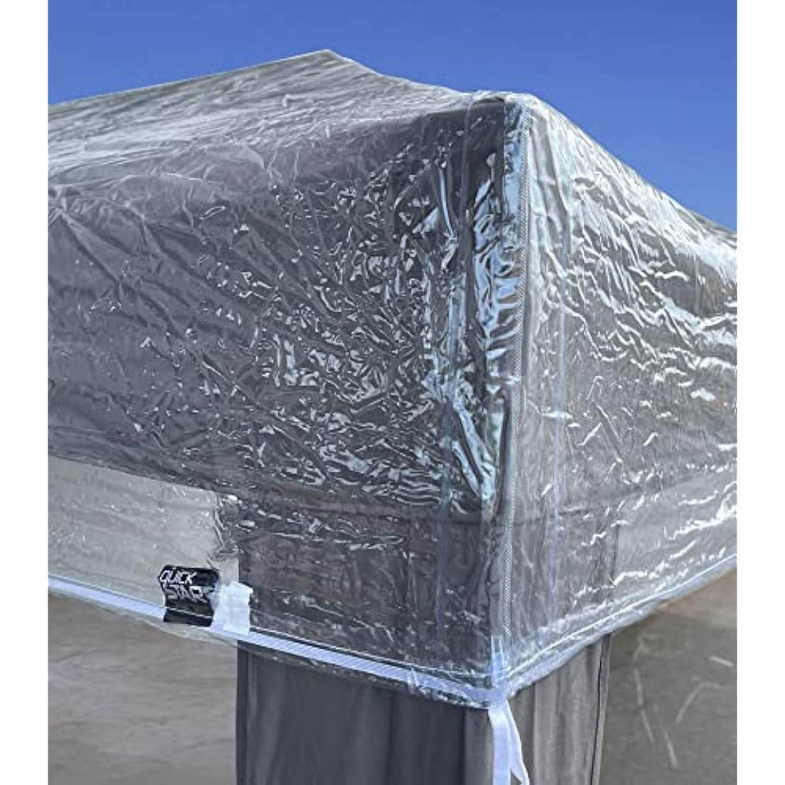 QUICK STAR Gazebo Protective Cover 3 x 3 m Waterproof Transparent Weather Protection