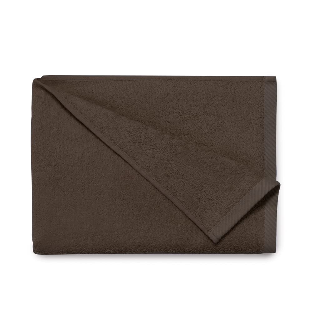 Top Towel - Plus - Large Bath Towels - Bathroom Towels - 2 Hand or Sink Towels - 50 x 100 cm - 100% Cotton - Brown