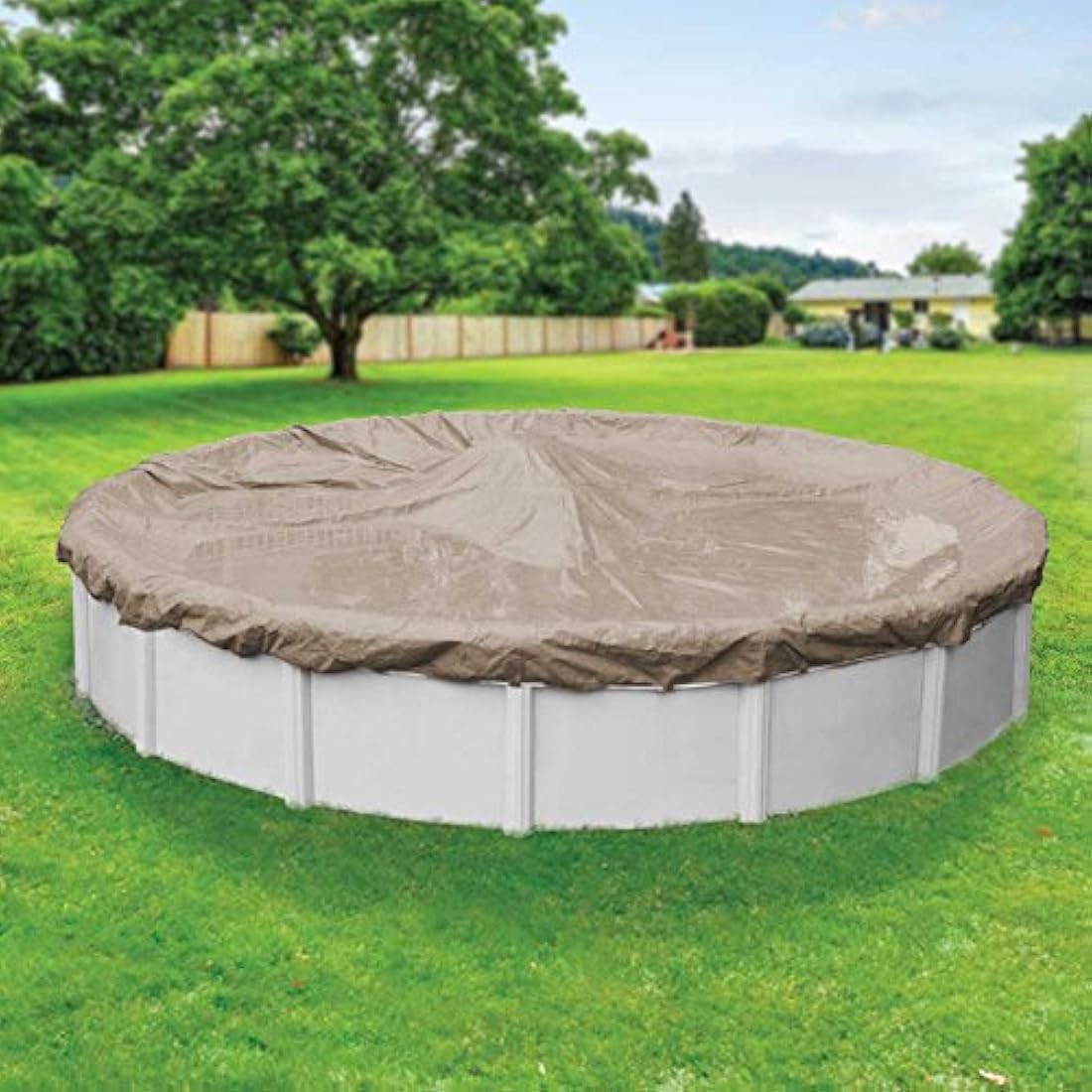 Pool Mate 5728-4 Sandstone Round Winter Pool Cover, 28-ft. Pool