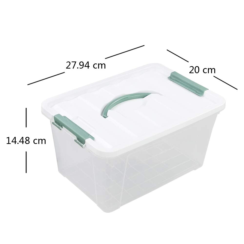 Gloreen 5L Multipurpose Plastic Lidded Storage Boxes with Handle, 6 Packs