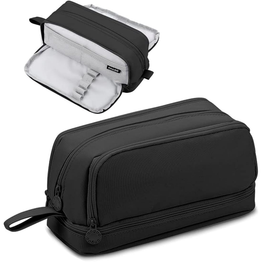 Tesmien Pencil Case, Large Pencil Case with 4 Compartments Stationery Organizer for Boys and Girls, Aesthetic Pencil Bag Suitable for Kids Teenagers Students Women Men, Black