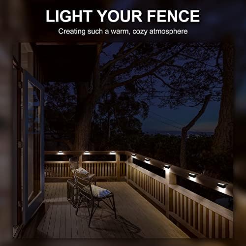 Solpex Solar Step Lights 16 Pack, Solar Outdoor Lights for Fence, IP65 Waterproof Solar Powered Outdoor LED Lights for Deck Porch Stair Yard Garden Patio Pool Decorations (Black, White)